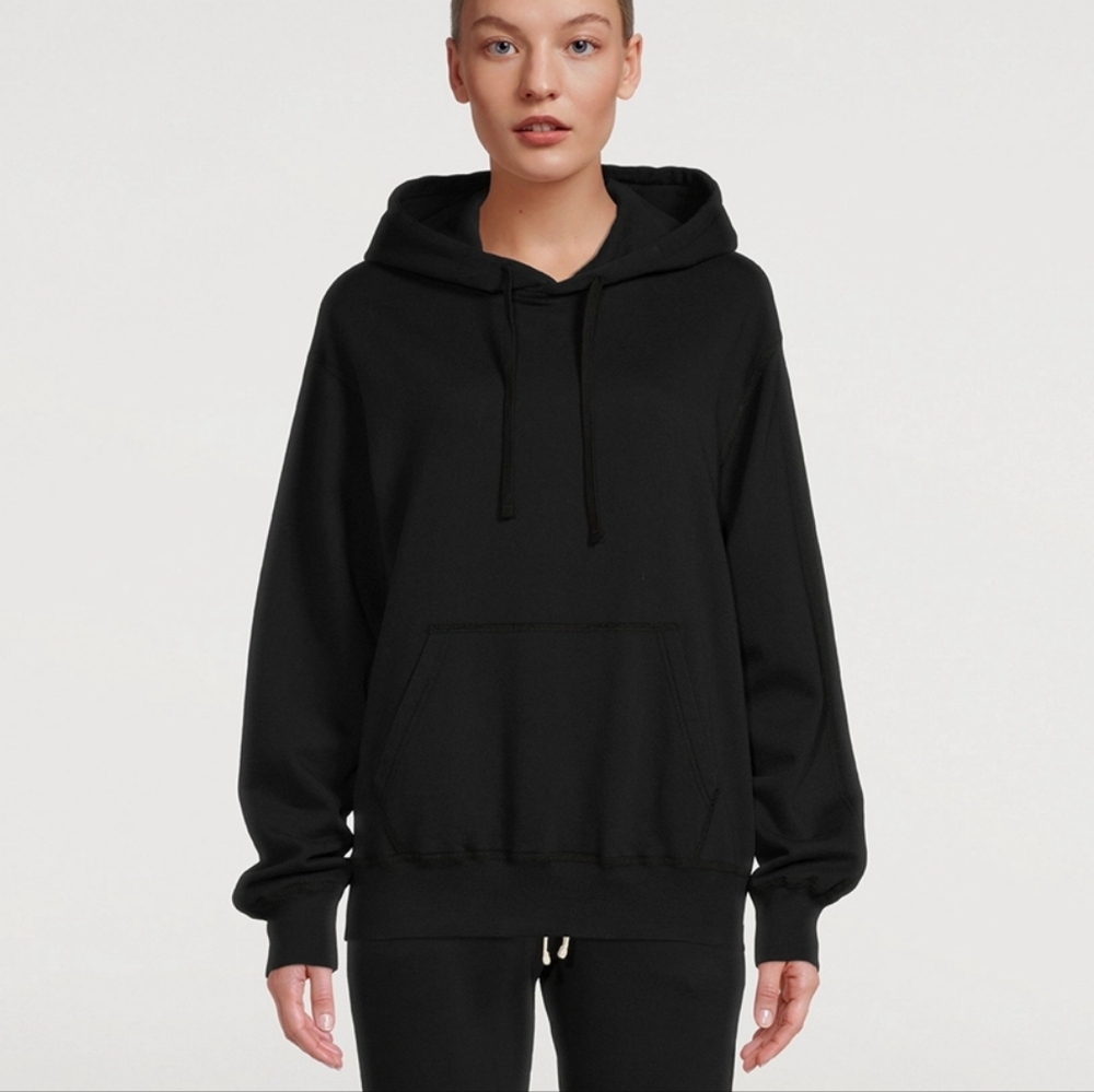 Reigning Champ Women's Relaxed Lightweight Terry Hoodie Black Size XS